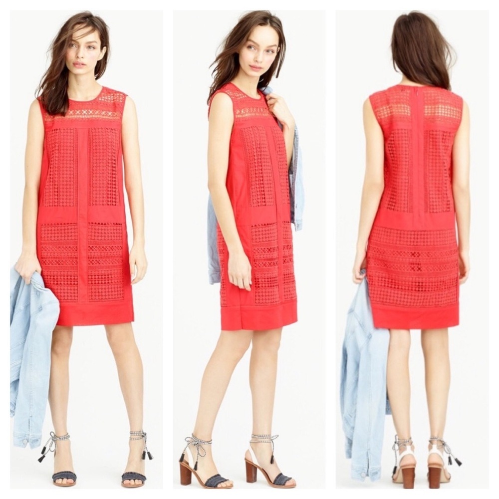 J. Crew Geo Lace Shift Dress Sz XS - Picture 2 of 12